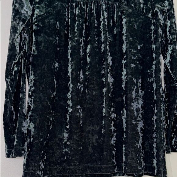 J.Jill Emerald Green Long Sleeve Velvet Blouse - Picture 9 of 10